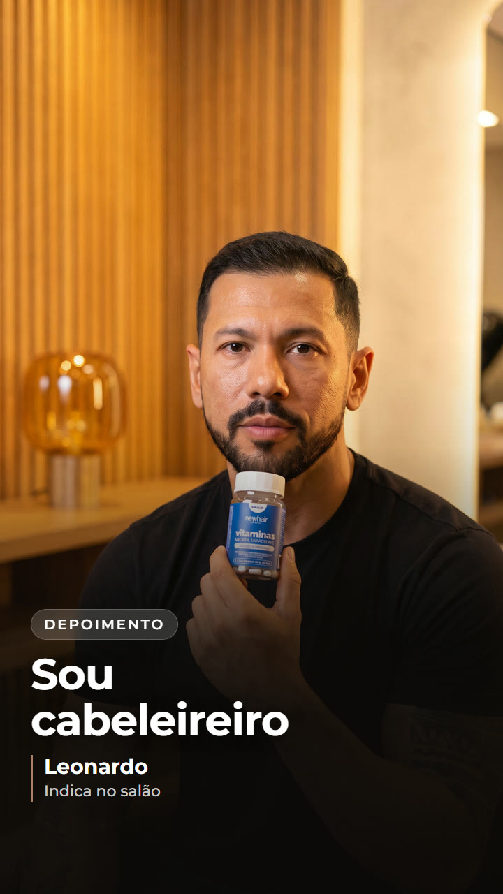 Leonardo, cabeleireiro, falando sobre o que percebeu no próprio cabelo