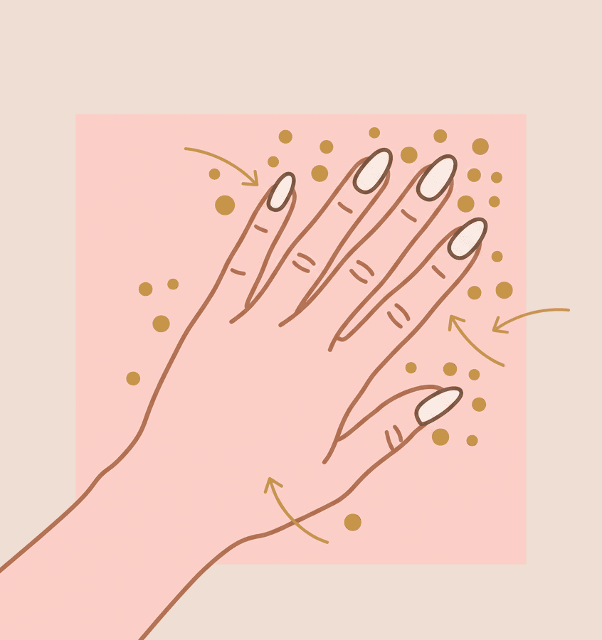 Mão com unhas fortes